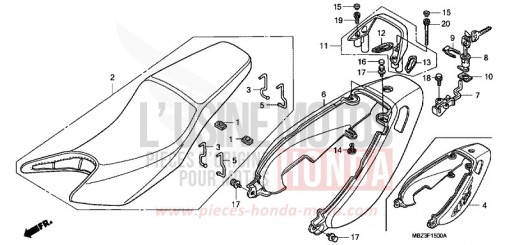 SIEGE/MOULURE DE SIEGE CB600FW de 1998
